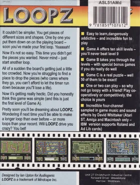 Loopz (UK) (1991) box cover back